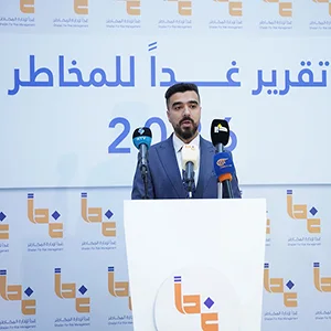 Ghadan Foundation Vice President Ahmed El Wendy's press conference after the announcement of Ghadan's 2026 Risk Report